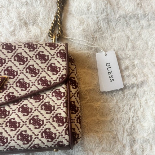 Guess Crossbody Flap Merlot Logo Bag New with Tag