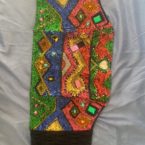 Daniele Baracchi crop top with beads like new, multicolor