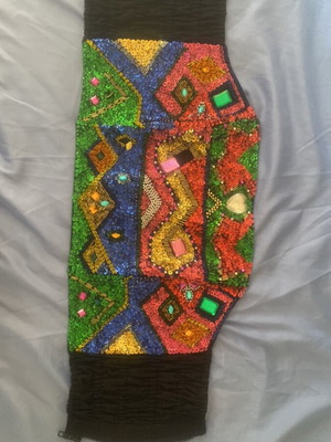 Daniele Baracchi crop top with beads like new, multicolor