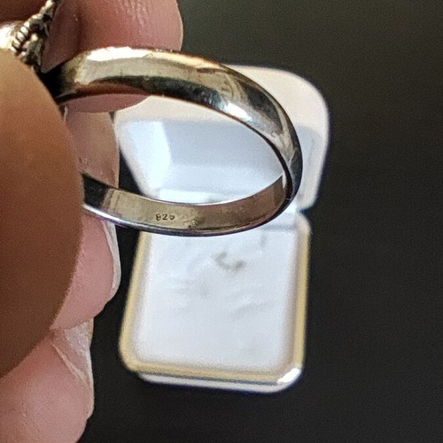 Handmade silver ring with green aventurine size 55 like new
