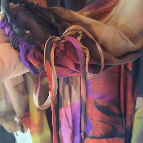 Maestri silk dress size M with colorful details new