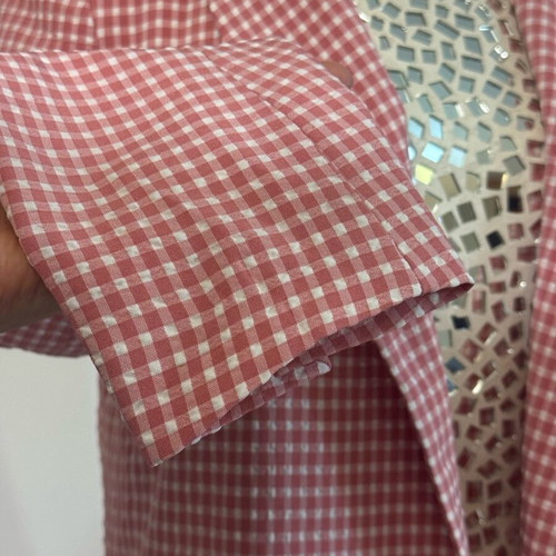 Zara blazer size M gingham pink and white like new