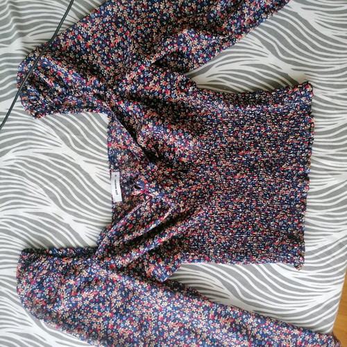 Printed blouse with flowers Pink Woman size M like new
