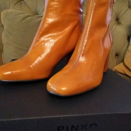 Pinko women's ankle boots new, leather, size 39, 6 cm heel