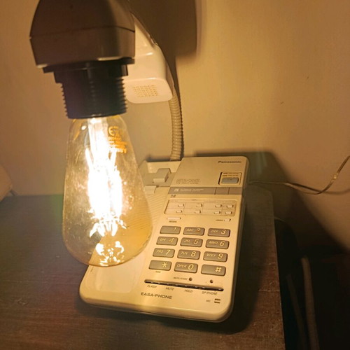 Handmade table lamp custom order made from 1999 telephone