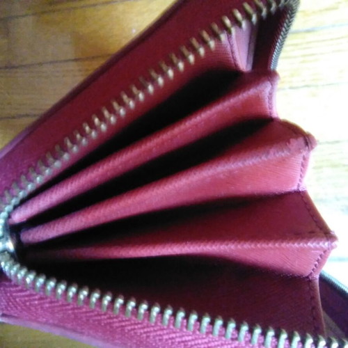 Trussardi Jeans large red leather wallet like new