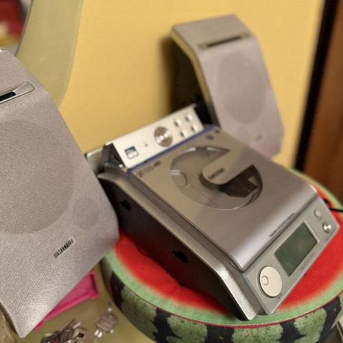 Philips CD player, silver, retro design