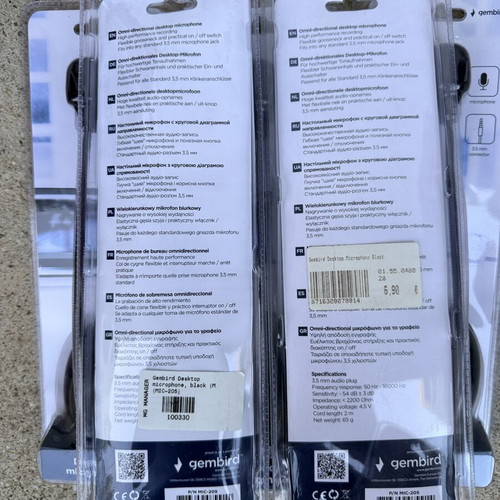 Gembird MIC-205 Desktop Microphones new, pack of 6