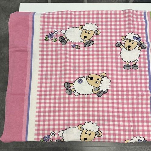 Flannel cotton duvet cover 130x200cm, pink for girl