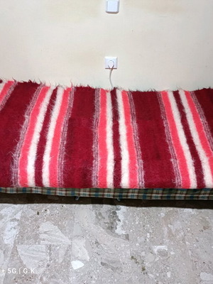Ръчно тъкана завивка като нова, 215 × 185 см, традиционна райе