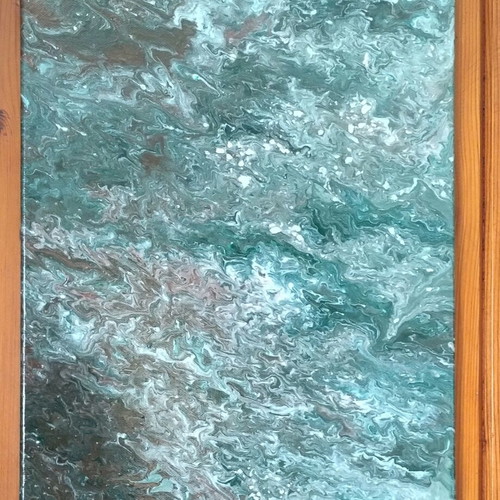 Canvas painting, fluid art, gloss varnish, 29x39cm