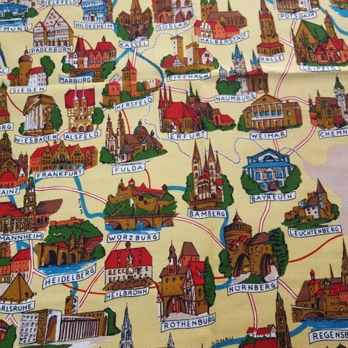 Vintage Feldberg tablecloth like new with Germany map