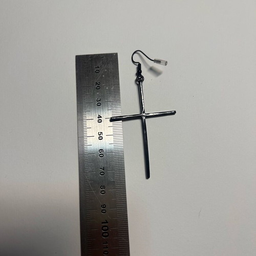 Black cross drop earrings like new, minimal design
