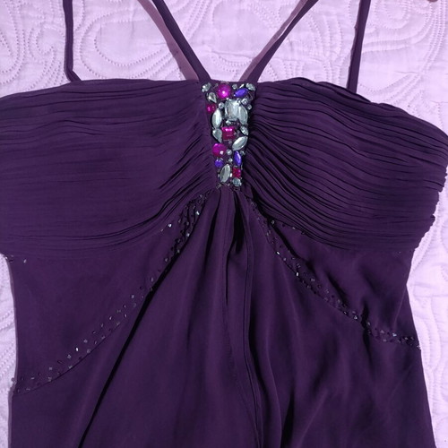 Purple Maxi Evening Dress Theofili Size L Like New