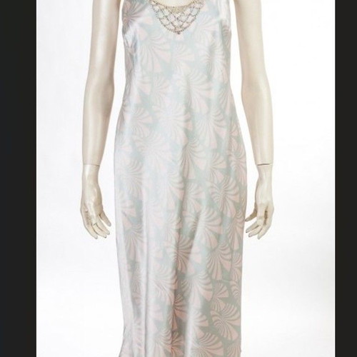 Apart silk satin slip dress with sequin and bead decoration
