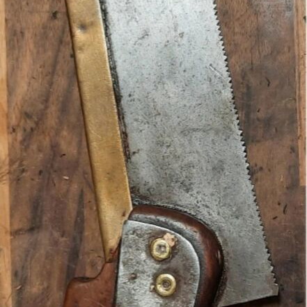 Vintage Tenon Saw with Brass Back used, handmade woodworking tool