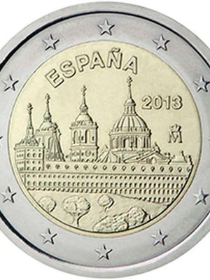 Ισπανία 2 Ευρώ 2013 UNC αναμνηστικό Εσκοριάλ καινούργιο