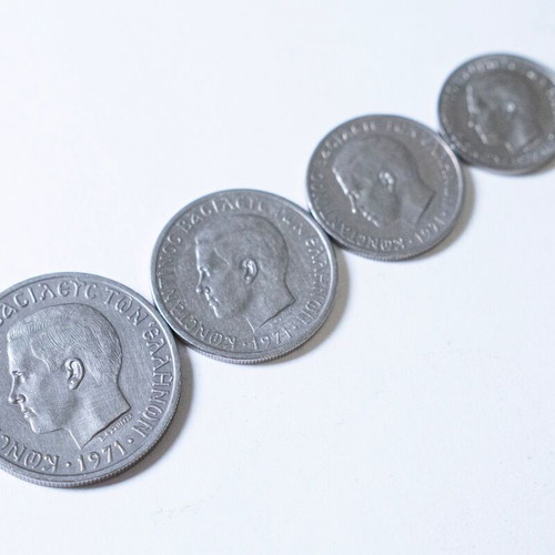 King Konstantinos Coins like new, set of 163 from Greece