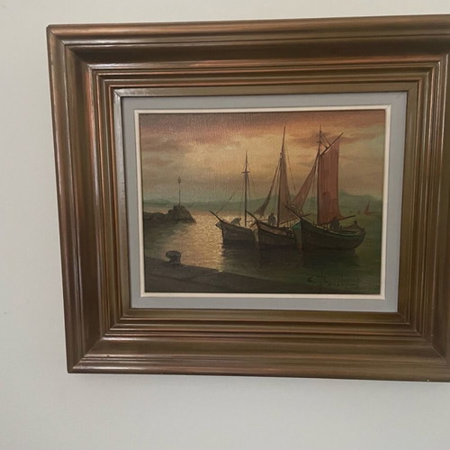 Authentic medium-sized oil painting like new