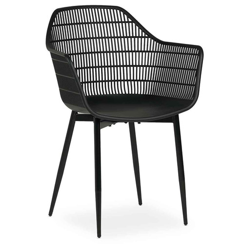 Hadi set of 4 polypropylene black armchairs like new