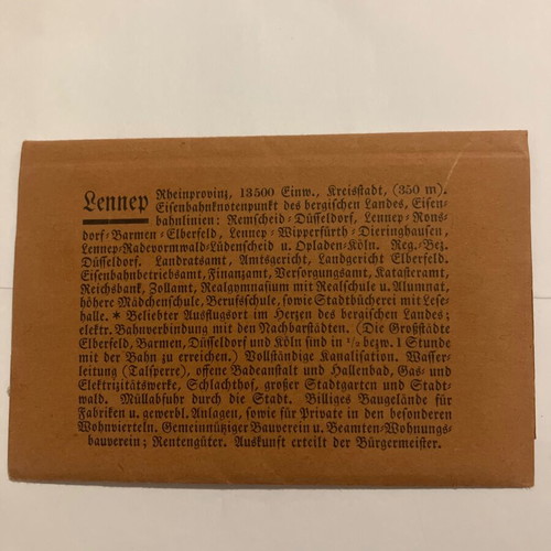 Collectible folder with 7 Notgeld banknotes Lennep 1921 new