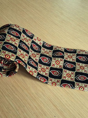 Γραβάτα Filo di Como μεταχειρισμένη, κόκκινη και χρυσαφί