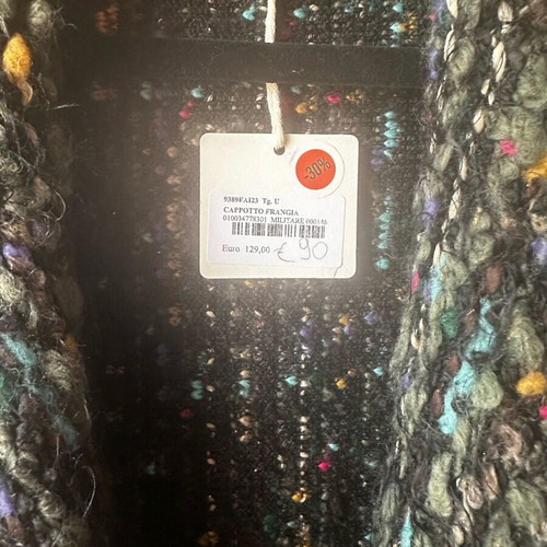 Wool coat with fringes new, colorful, one size