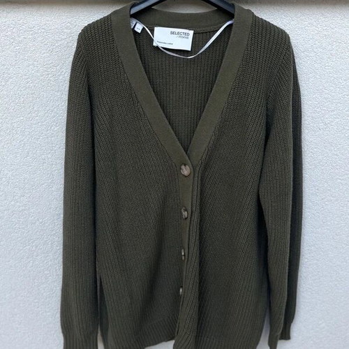 Selected khaki cardigan, comfortable, size M