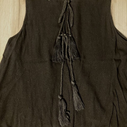 A.L.E. sleeveless black blouse with back ties