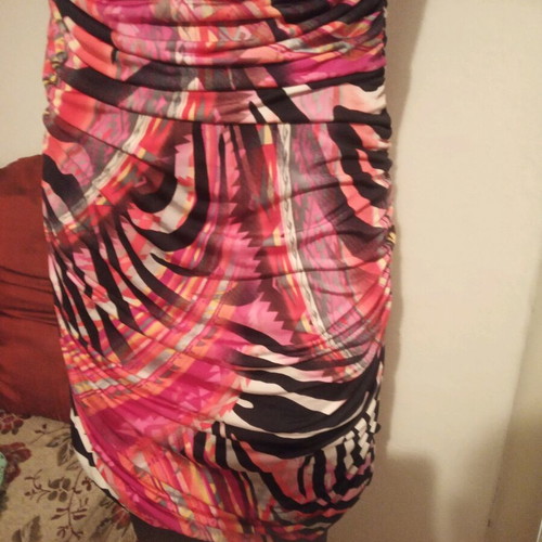 Draped dress used, size M, multicolored