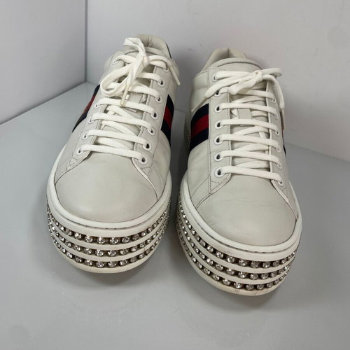 Gucci Ace Crystal Sneakers white size 40 like new