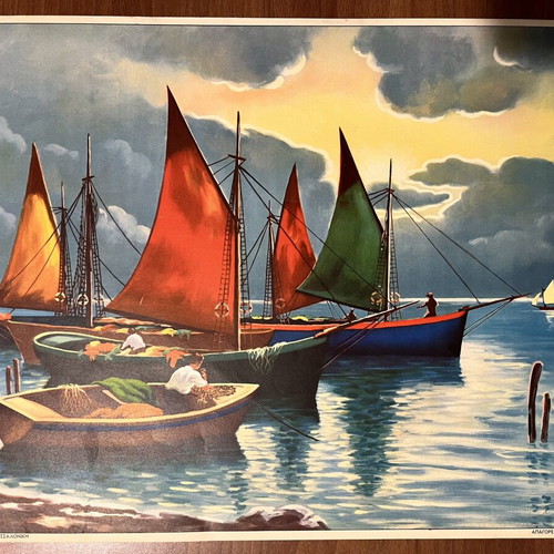 Chromolithograph Rekou used, 32x42 cm
