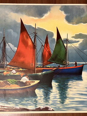 Chromolithograph Rekou used, 32x42 cm
