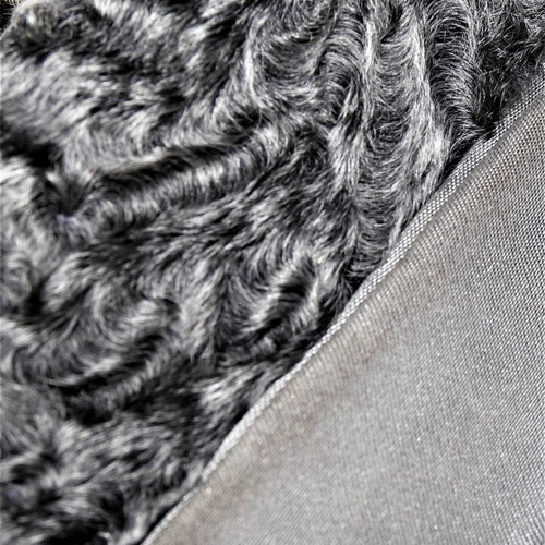 Fur jacket used gray astrakhan size M