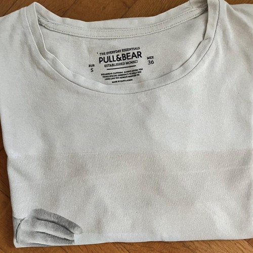 Pull & Bear unisex print T-shirt size S light grey like new