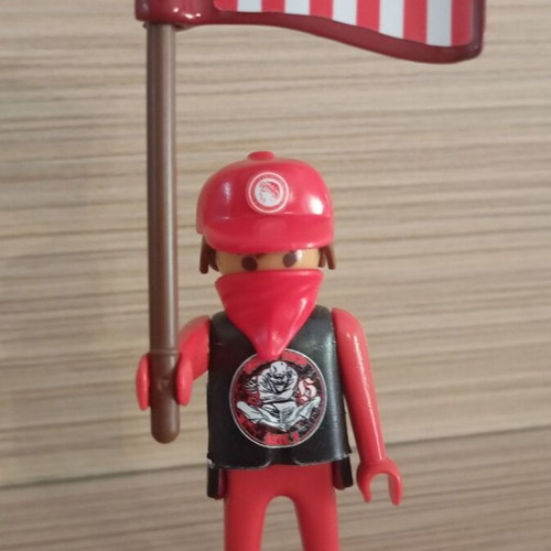 Playmobil Olympiacos Fan Figure like new with team flag
