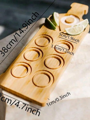Wooden tequila serving tray new