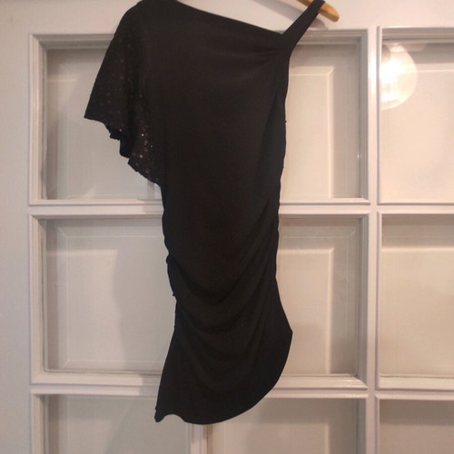 Sequin dress like new, black, asymmetric shoulder