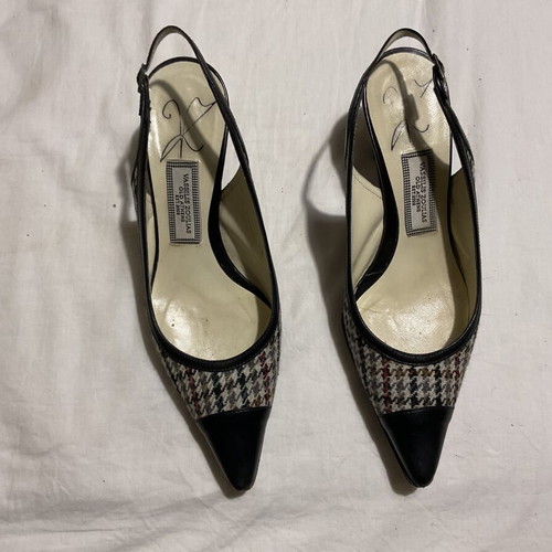 Vasilis Zoulias pumps leather and fabric like new, size 36.5, black and gray