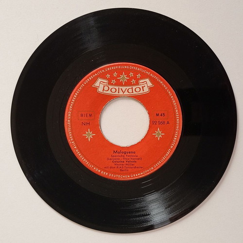 Polydor 45 rpm record used with Malaguena & Die Damenwelt in Chile