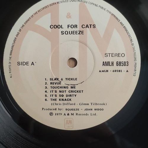 Squeeze Cool For Cats LP vinyl 33 rpm 1979 like new