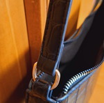 Black shoulder bag crocodile pattern like new