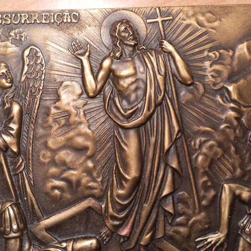 Bronze medal used with depiction of the Resurrection of Jesus Christ