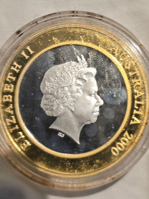 Σπάνιο νόμισμα 2000 Australia millennium $10 ασημένιο και επί χρυσωμένο proof coin καινούργιο