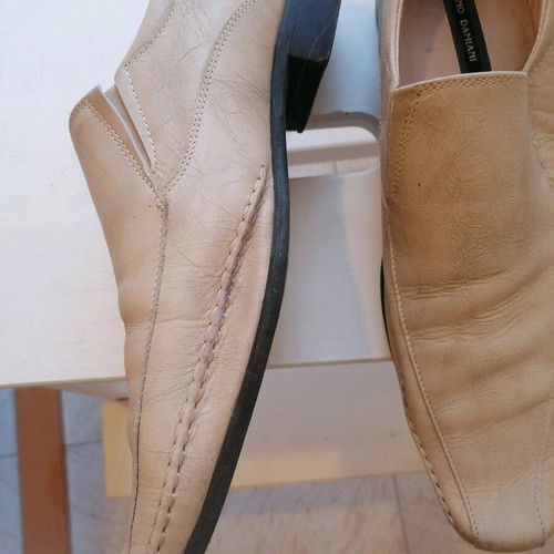 Damiani leather shoes like new, size 45, beige cream