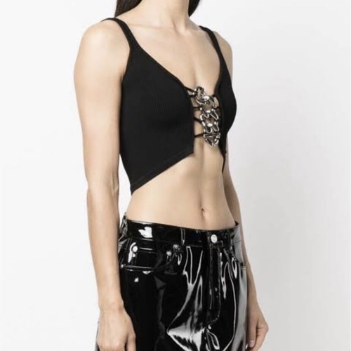 GCDS Black Logo Chain Tank Top new with tags
