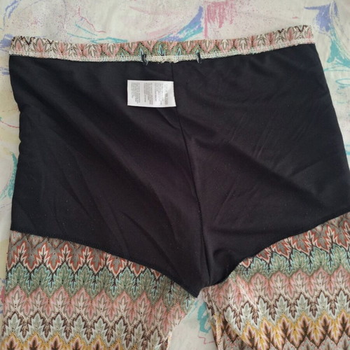 Bell-bottom pants with colorful knit and inner lining, size small-medium, like new