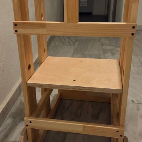 Montessori Learning Tower new, handmade wooden with wheels