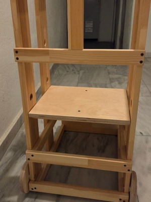 Montessori Learning Tower new, handmade wooden with wheels