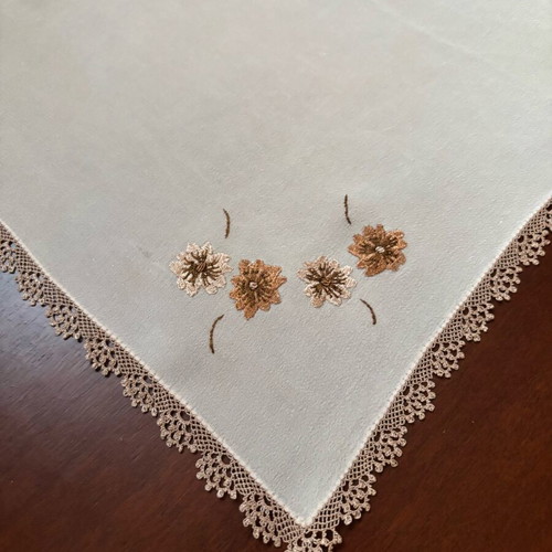 Handmade needle lace napkins new, set of 3 pieces